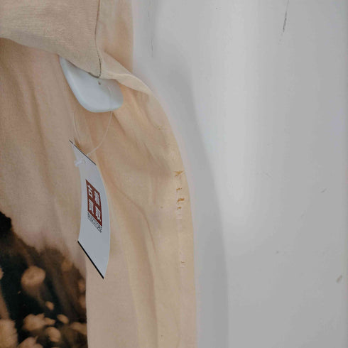 ブリーチ加工 アーティストプリントクルーネックTシャツ メンズ 2XL