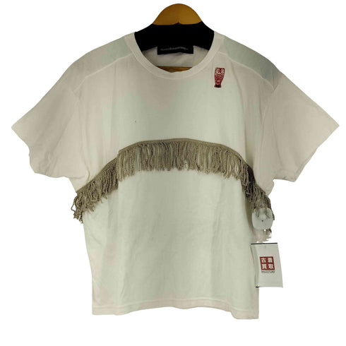 メルシーボークー mercibeaucoup フリンジデザイン S/S Tシャツ レディース