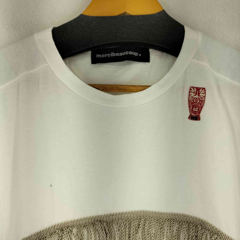 メルシーボークー mercibeaucoup フリンジデザイン S/S Tシャツ レディース
