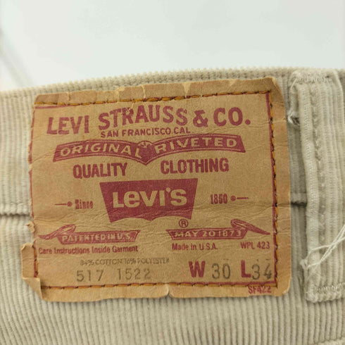 リーバイス Levis 80S 82年製 513刻印 517 1522 ブーツカット コーデュロイ パンツ メンズ W30/L34