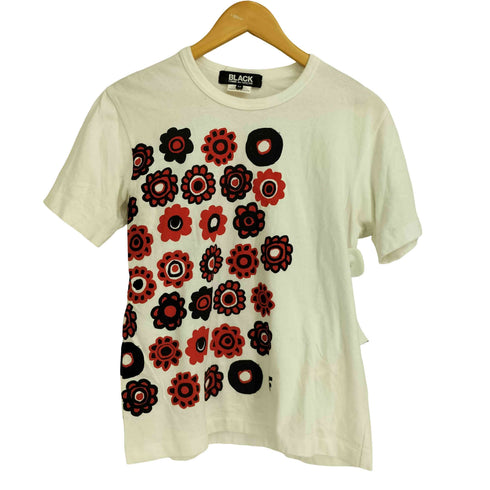ブラックコムデギャルソン BLACK COMME des GARCONS AD2015 両面花プリント クルーネックカットソー メンズ JPN:M