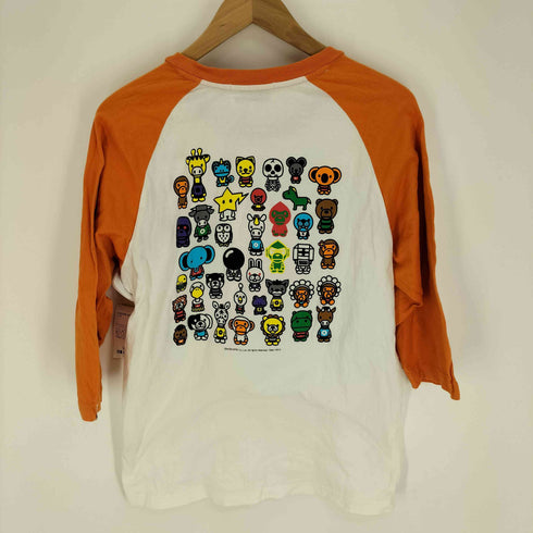 アベイシングエイプ A BATHING APE Milo マイロ キャラクター 両面プリント ラグランスリーブ Q/S Tシャツ メンズ JPN:M