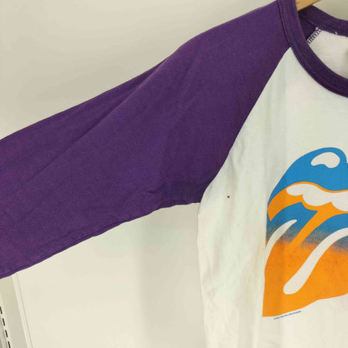 ウォールオブフェイム wall of fame Lips And Tongue リップスアンドタン ロゴ 両面プリント ラグランスリーブ L/S クルーネック Tシャツ コピーライト 2004年製 レディース import:M