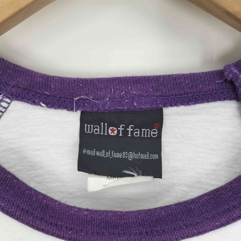 ウォールオブフェイム wall of fame Lips And Tongue リップスアンドタン ロゴ 両面プリント ラグランスリーブ L/S クルーネック Tシャツ コピーライト 2004年製 レディース import:M