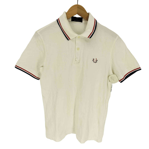 フレッドペリー FRED PERRY 英国製 ロゴ刺繍 リブライン S/S ポロシャツ メンズ 36