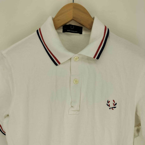 フレッドペリー FRED PERRY 英国製 ロゴ刺繍 リブライン S/S ポロシャツ メンズ 36