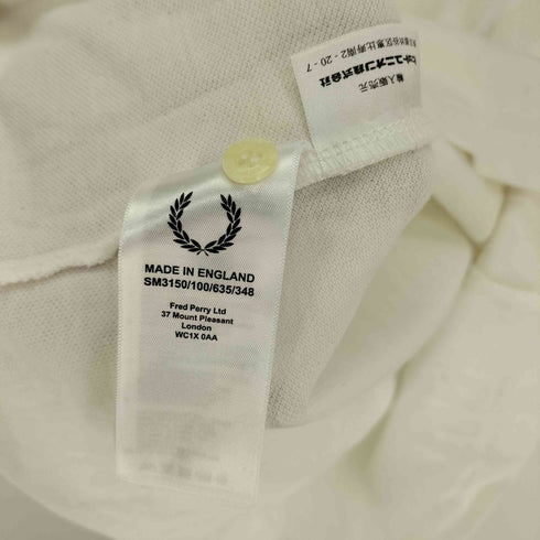 フレッドペリー FRED PERRY 英国製 ロゴ刺繍 リブライン S/S ポロシャツ メンズ 36