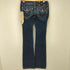 MISS ME JEANS ステッチ クロス リベット ローライズ ブーツカット デニム パンツ Y2K レディース 26