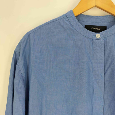 オムネス OMNES コットンブロード裾ギャザーシャツワンピース レディース