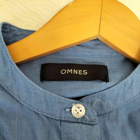 オムネス OMNES コットンブロード裾ギャザーシャツワンピース レディース