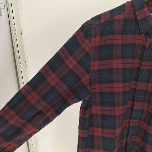 フレッドペリー FRED PERRY ロゴ 刺繍 マドラスチェック B.D L/S シャツ メンズ import:M