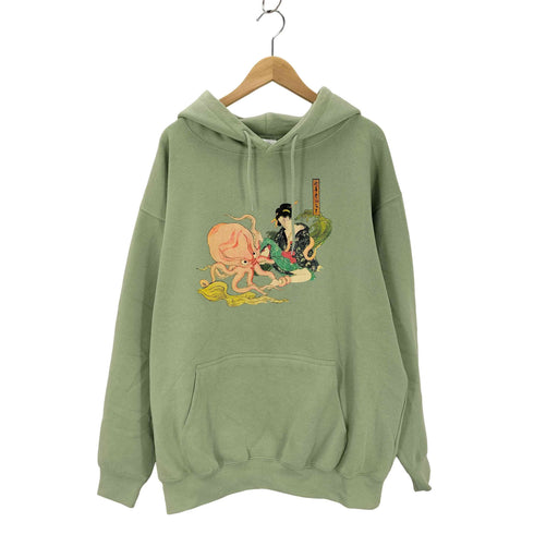 春画 プリント プルオーバーパーカー メンズ JPN:XL