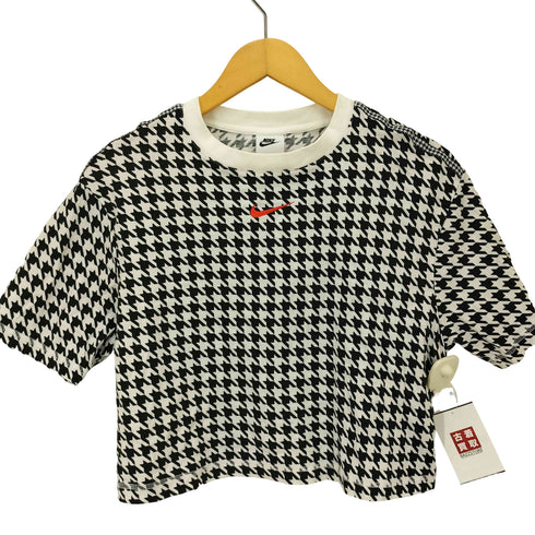 ナイキ NIKE 千鳥柄 センタースウォッシュ クロップド丈 S/S Tシャツ レディース import:M