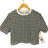 ナイキ NIKE 千鳥柄 センタースウォッシュ クロップド丈 S/S Tシャツ レディース import:M