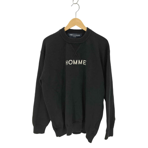 コムデギャルソンオム COMME des GARCONS HOMME 23SS エステル綿天竺インターシャ CREW KNIT ロゴニット メンズ JPN:L
