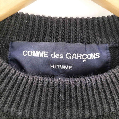 コムデギャルソンオム COMME des GARCONS HOMME 23SS エステル綿天竺インターシャ CREW KNIT ロゴニット メンズ JPN:L