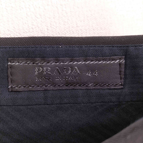 プラダ PRADA ウレタンポリ フロントポケット ボタンフライ センタープレススラックス メンズ 44