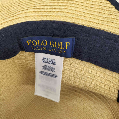 ポロゴルフラルフローレン POLO GOLF RALPH LAUREN Birdie 刺繍 中折れ ストローハット 麦わら帽子 レディース ONE SIZE