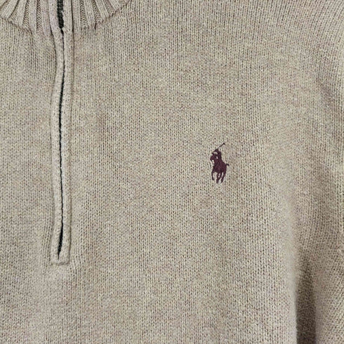 ポロラルフローレン POLO RALPH LAUREN スモールポニー刺繍 ハーフジップコットンニット メンズ import:XL