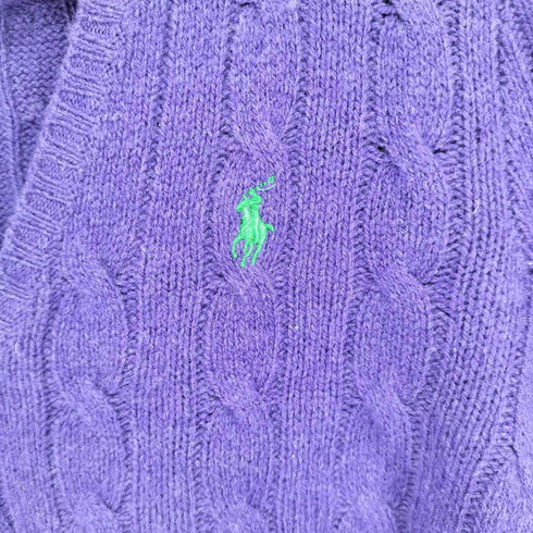 ポロラルフローレン POLO RALPH LAUREN スモールポニー刺繍 Vネックケーブルニット メンズ import:S