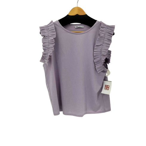 ザラ ZARA フリル ノースリーブカットソー レディース import:M