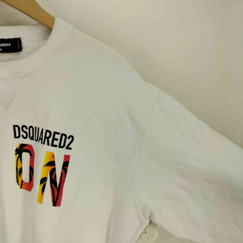 ディースクエアード DSQUARED2 23SS WHITE COTTON ICON SWEATSHIRT ホワイト コットン イコン スウェット メンズ import:M