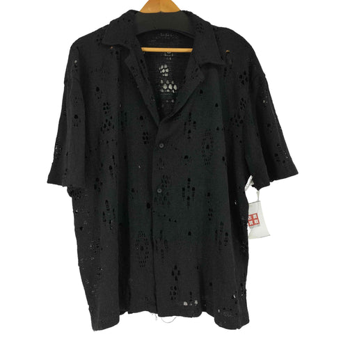ザラ ZARA ダメージ加工 ニットシャツ メンズ US L