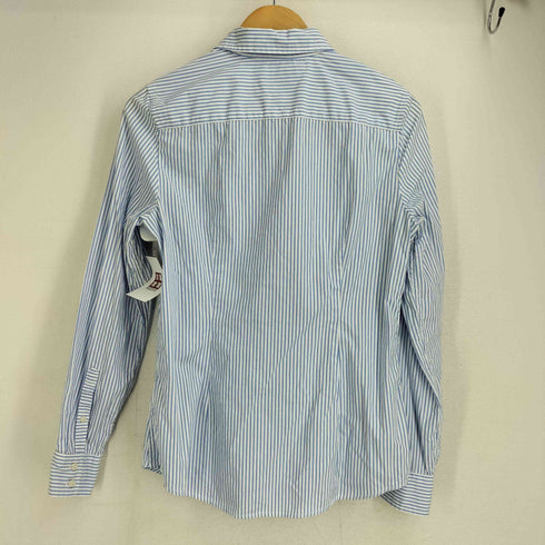 トミーヒルフィガー TOMMY HILFIGER CLASSIC FIT ワンポイント刺繍 ストライプ柄 長袖シャツ レディース import:M