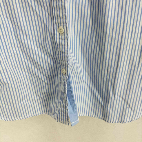 トミーヒルフィガー TOMMY HILFIGER CLASSIC FIT ワンポイント刺繍 ストライプ柄 長袖シャツ レディース import:M