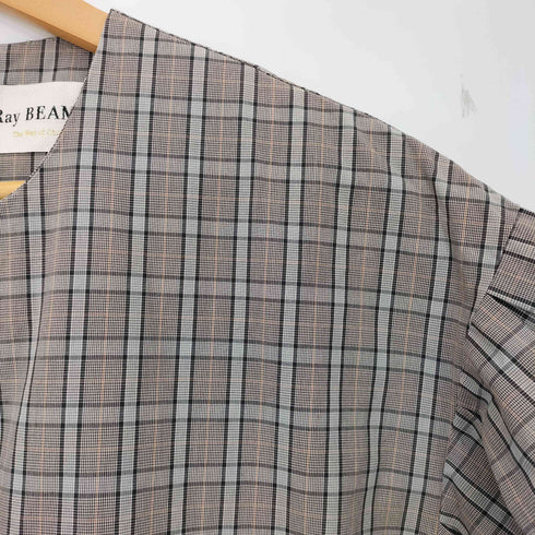 レイビームス Ray BEAMS チェック フリルスリーブ ワンピース レディース ONE SIZE