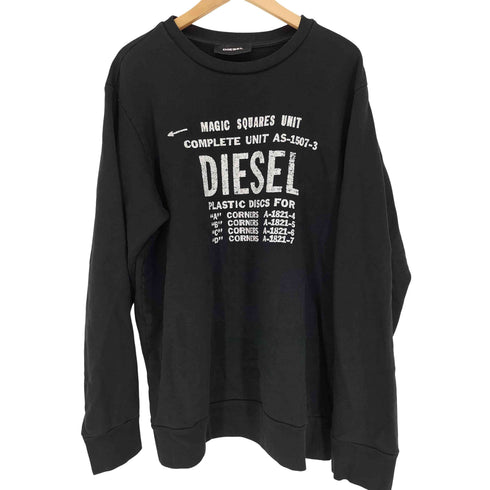 ディーゼル DIESEL MAGIC SQUARES UNIT AS-1507-3 ロゴ プリント L/S プルオーバー クルーネック スウェット メンズ import:L