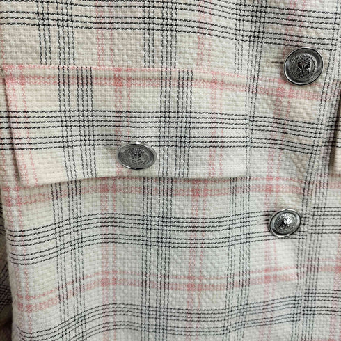 ザラ ZARA チェック フェイクフラップ クロップド ジャケット レディース import:XS