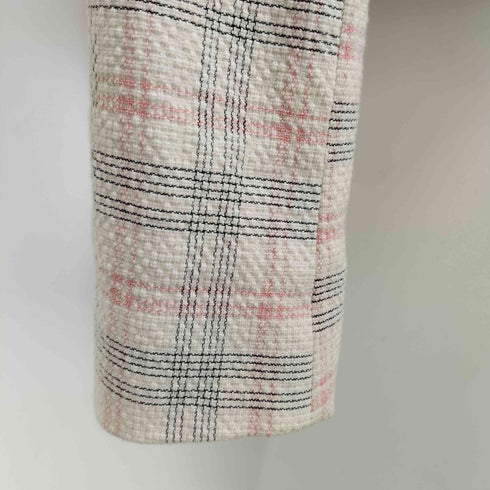 ザラ ZARA チェック フェイクフラップ クロップド ジャケット レディース import:XS