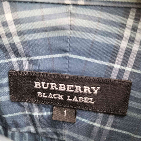 バーバリーブラックレーベル BURBERRY BLACK LABEL 刺繍 ノバチェック ボタンダウンシャツ メンズ JPN:1