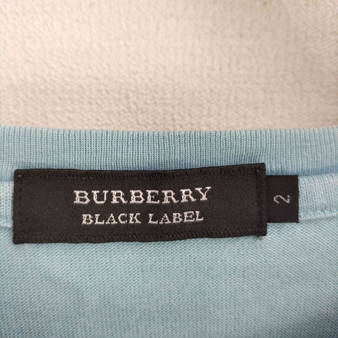 バーバリーブラックレーベル BURBERRY BLACK LABEL ロゴ刺繍 ショルダーノバチェック 長袖カットソー ロンT メンズ JPN:2