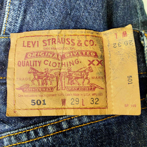 リーバイス Levis 90S USA製 501 ボタン裏553 刻印 ボタンフライ デニム パンツ SAN BENITO サンベニート工場 93年製 脇割 メンズ W29 L32