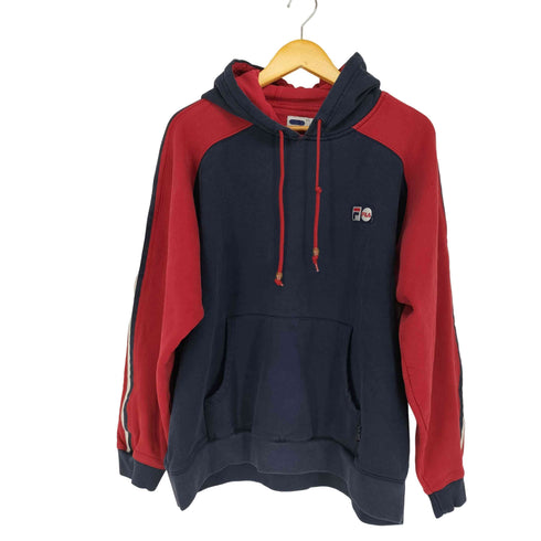 フィラ FILA バック刺繍バイカラープルオーバーパーカー メンズ JPN:L