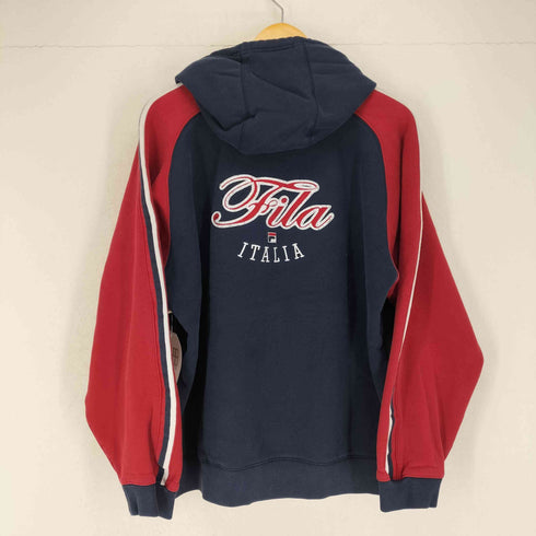 フィラ FILA バック刺繍バイカラープルオーバーパーカー メンズ JPN:L
