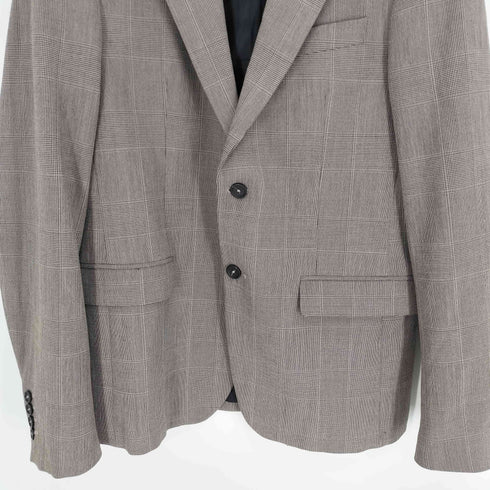 ザラ ZARA レーヨン混 グレンチェック 2B テーラード ジャケット メンズ EUR:50