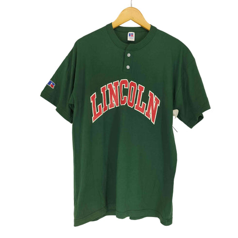 ラッセルアスレチック RUSSELL ATHLETIC LINCOLN フロントプリントハーフボタンS/S TEE メンズ JPN:L