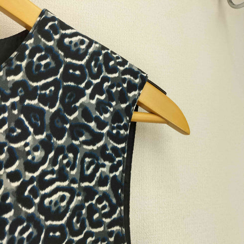 ロンシャン LONGCHAMP レオパード柄 ノースリーブ ひざ丈ワンピース レディース