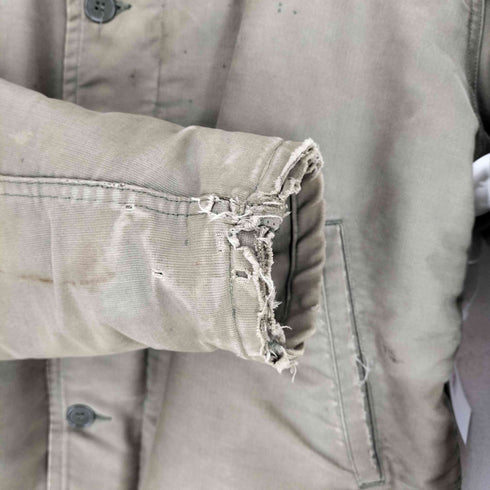 ユーエスネイビー U.S.NAVY 40~50S コの字留め デコTALONジップ N-1 DECK JACKET 中期~後期 メンズ