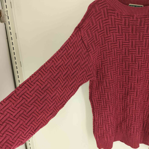 IVY CLUB レーヨン コットン 総柄 編み ニット セーター メンズ import:M