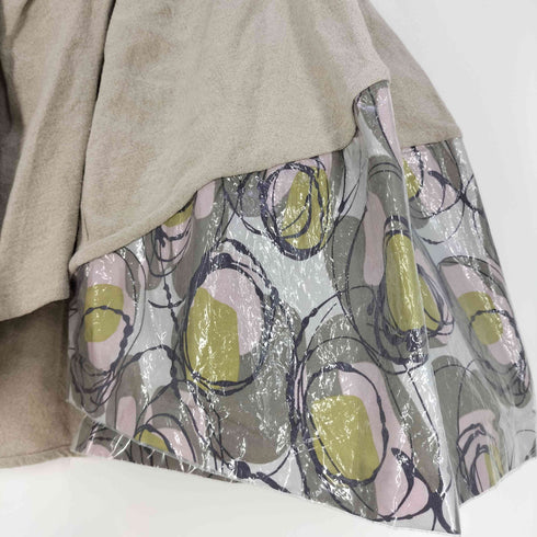 マルニ MARNI イタリア製 リネン PVC 切替 変形 アシンメトリー スカート レディース 38