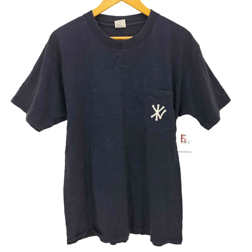エクストララージ XLARGE 90S USA製 刺繍初期タグ NY ベースボール ロゴ ポケット S/S Tシャツ メンズ import:L