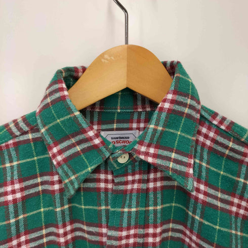 OLD SCHOOL SANFORIZED レギュラーカラー L/S チェック ネル シャツ メンズ 15-15 1/2