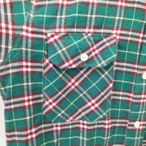 OLD SCHOOL SANFORIZED レギュラーカラー L/S チェック ネル シャツ メンズ 15-15 1/2