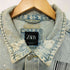 ザラ ZARA PAINTED CRUSHED DENIM JACKET ペイント クラッシュ デニム ジャケット メンズ import:L