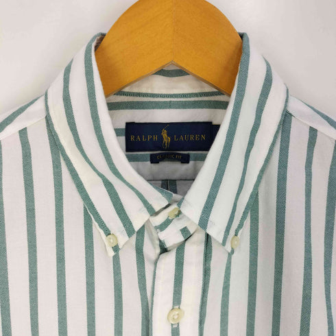 ラルフローレン RALPH LAUREN CLASSIC FIT ポニー刺繍 ボタンダウン ストライプ シャツ メンズ import:M
