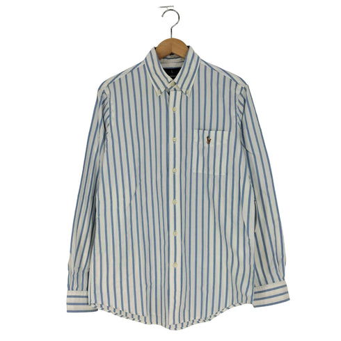 ラルフローレン RALPH LAUREN CLASSIC FIT ポニー刺繍 ボタンダウン ストライプ シャツ メンズ import:M